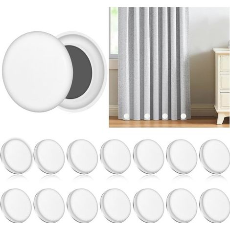 Pesanti pesi magnetici per tende da doccia e tovaglie, 14 paia, colore bianco. (1/5)