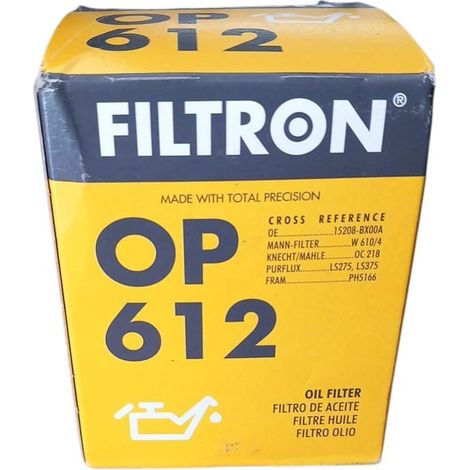 Filtro olio motore marca filtron codice filtro op 612