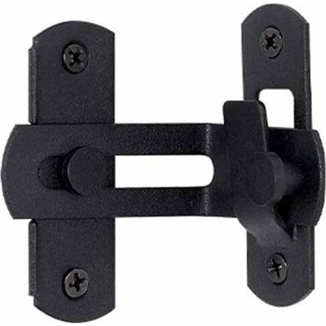 Verrou de porte à angle droit 90 degrés de grange coulissante en acier inoxydable, loquet de porte coulissante à rabat, Verrou de sécurité pour porte fenêtre armoire à vin jardin Noir