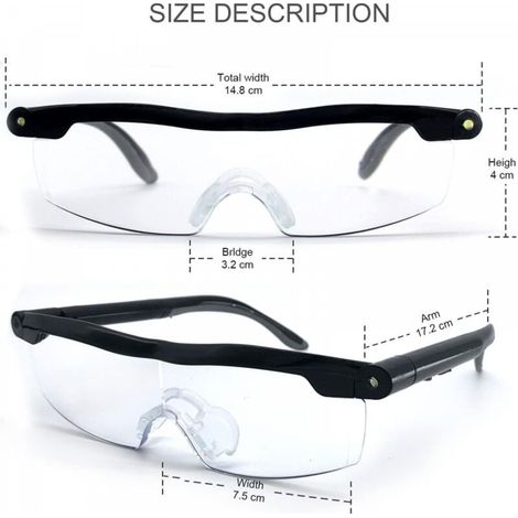 Lunettes de Lecture - Loupe de Vision puissante avec lumière LED, grossissement de 160%, pour Lecture,Tous Les Travaux de Précision,Réparations,Couture, Montres et Artisanat (1/5)