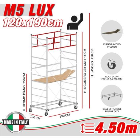 Trabattello M5 LUX Altezza lavoro 4,50 metri