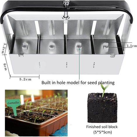 Tappo manuale per piantine, 5,2 x 5,2 x 6 cm, strumento per il fissaggio dei semi nel terreno, ideale per serre - ALTRO (1/4)