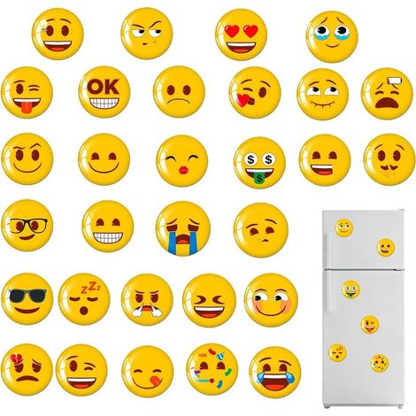 30 emojis magnétiques mignons pour frigo, drôles et originaux, parfaits en cadeau pour garçon ou fille. (1/5)