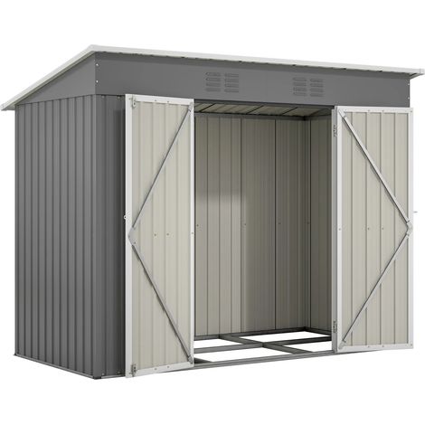 8x4 FT Métal Gerätehaus Gartenhaus Inkl. Metallfoundation (Ohne Boden), wetterfest Gartenschuppen hin Outdoor Garten Terrasse (1/5)