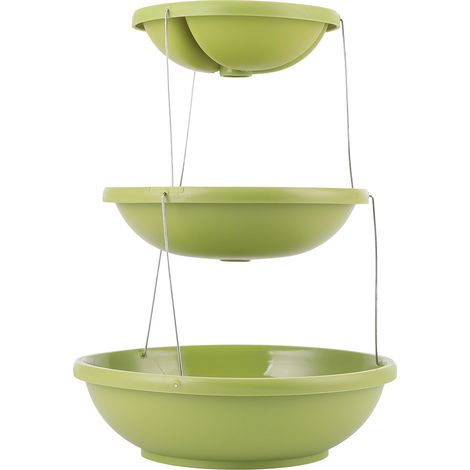 Présentoir à gâteaux et desserts à 3 niveaux rotatif et innovant, vert. (1/5)