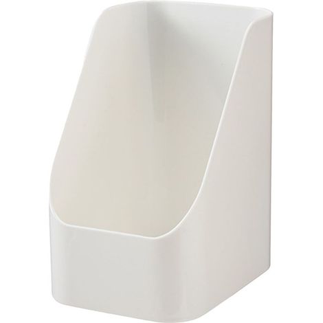 Boîte de rangement bureau cosmétique en plastique blanc, organisateur salle de bain design biseauté, rangement multifonction pour accessoires et produits de beauté (1/5)