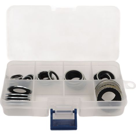 Kit de 30 joints pour compresseur de climatisation avec boîte de rangement transparente. Universel, portable et léger, compatible avec les voitures. (1/5)
