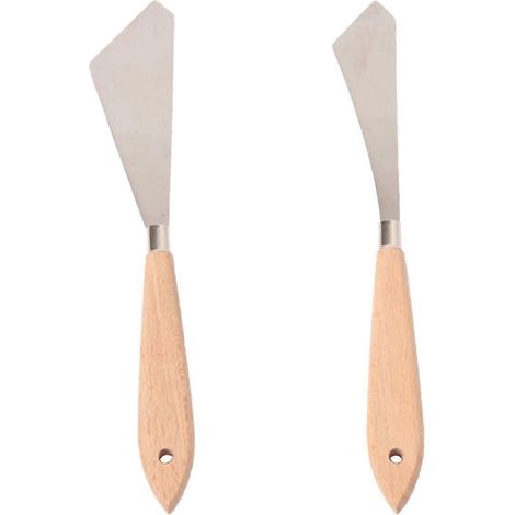 Lot de 2 couteaux à peindre avec manche en bois, pour les arts et la peinture. (1/5)
