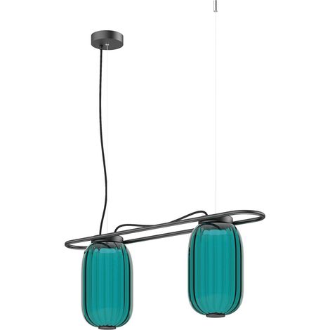 Suspension KRISTA D163 Phase coupée C LED SMD AC 2x4W 363lm CRI90 2700K Bleu Noir (1/2)