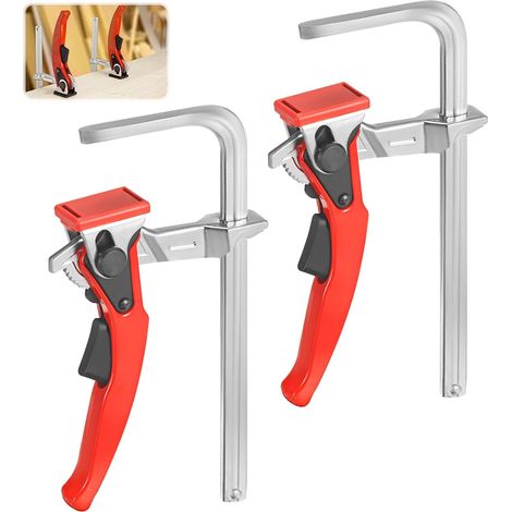 Serre Joint Rapide Rail Guidage, Pince Table Cliquet Acier Poignée Levier, Pince Serrage Blocage Rapide Capacité 160mm Profondeur Gorge 60 mm Meulage, Coupe (1/5)
