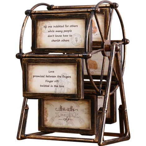 Cadre photo rotatif vintage en forme de grande roue pour 12 photos (1/5)