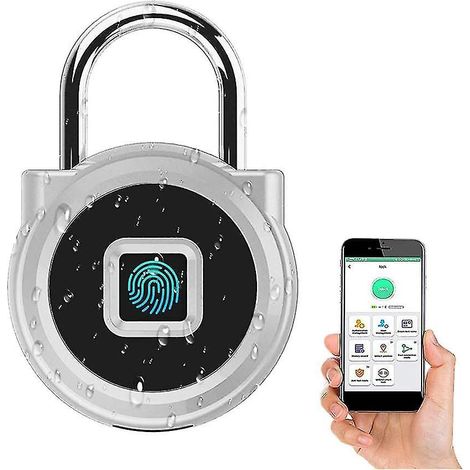 Silber – Digitales Fitnessstudio-Schloss, per App entriegelbar, autorisiert, fernsteuerbar, wasserdicht (IP65), schlüssellos, für Schwimmzentren, Rucksäcke und Gepäck