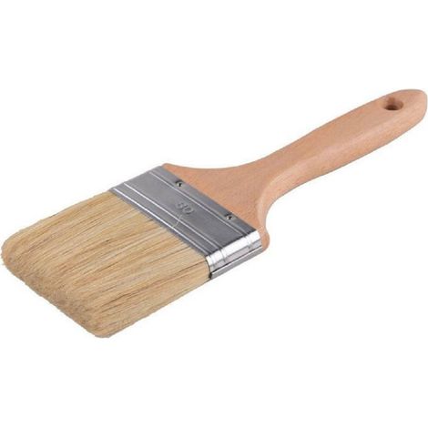 TrAdE Shop Traesio - Pennello Piatto 80mm Pennellessa Manico In Legno Con Setole Lunghe Per Dipingere -