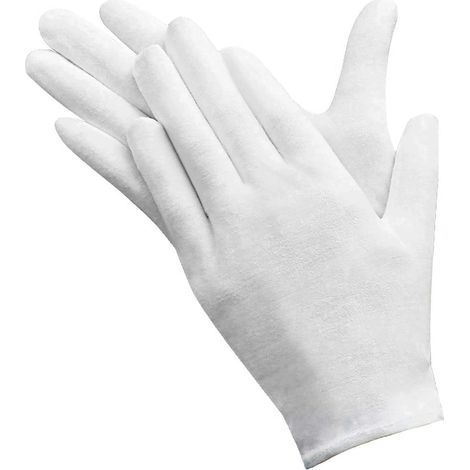 Gants En Coton - 9 Pouces - Pour Inspection Bijoux Atelier Jardinage - Taille L - 12 Paires (1/5)