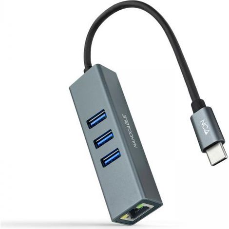 Usb-c a Rj45 Hub Gigabit 3xusb Convertitore Nanocable 10.03.0408 (1/4)
