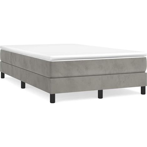 Maison Exclusive - Boxspringbettgestell Hellgrau 120x200 cm Samt (1/5)