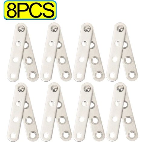 (8 pièces) Charnières invisibles rotatives à 360° en acier inoxydable, robustes, pour portes, fenêtres et meubles. (1/5)