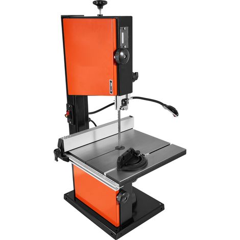 Scie à ruban 254 mm, 2 vitesses, moteur 373W (1/2 CV), hauteur de coupe 160 mm, table fonte 335 x 340 mm, éclairage 360°, guide d'onglet et butée, pour bois. (1/5)