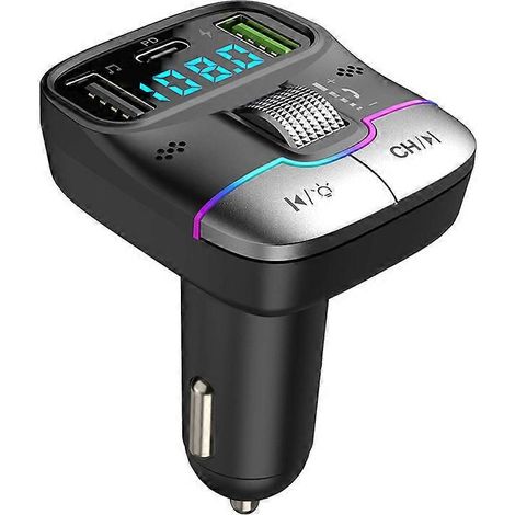 Émetteur FM Bluetooth 5.3 pour voiture, adaptateur USB PD sans fil, chargeur rapide pour lecteur MP3 (1/4)