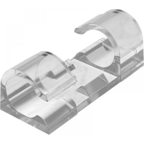 Clip per cavi, 60 pezzi di clip di stoccaggio con cuscinetti autoadesivi resistenti, clip di fissaggio in plastica rotonde, trasparenti (1/5)