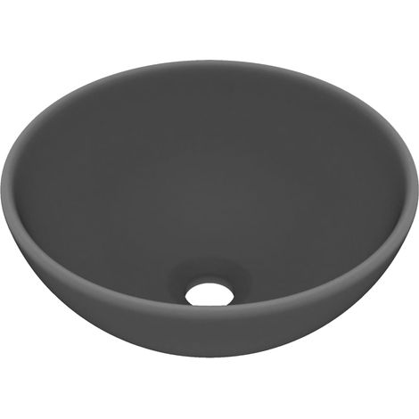 Lavabo rond de luxe de salle Gris foncé mat 32,5x14cm Céramique