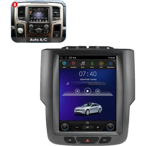 Autoradio, lettore multimediale, compatibilità con smartphone, compatibile con Dodge Ram 1500, 2500, 3500 (2013 - 2018) Wireless, B-P1 (4 core 1G 32G) (1/2)