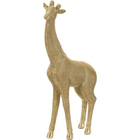 Giraffa decorativa in poliresina colore oro per decorazioni ambienti -In movimento (1/4)