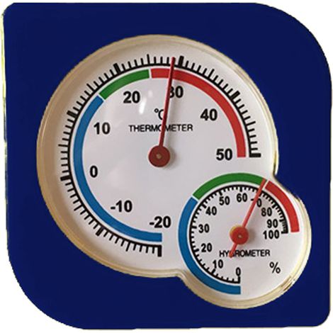 Thermometre Hygrometre Analogique - Affichage Simultané Température et Humidité - Montage Mur ou Table - Pour Intérieur Jardin Serre Terrarium - 1 Pièce (1/5)