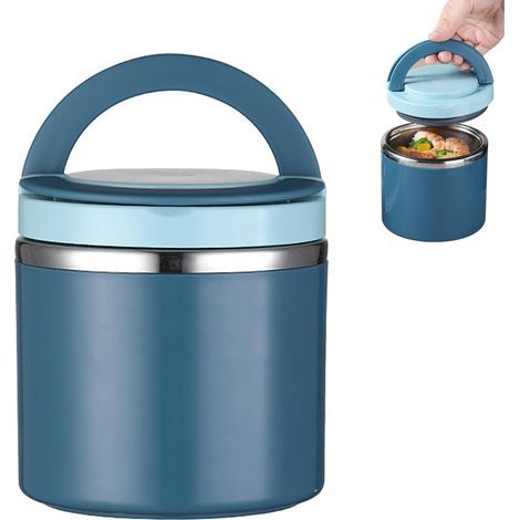 Isolierte Edelstahlflasche mit Griff zum Warmhalten von Speisen (1/5)