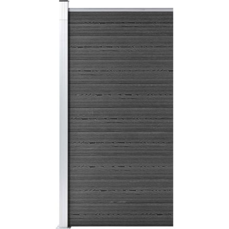 vidaXL Fence Panel WPC 95x186 cm Black
