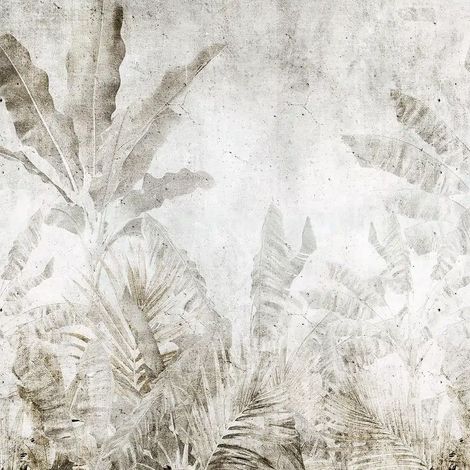 papier peint panoramique feuilles de la jungle vieux blanc  - Sanders & Sanders (1/5)