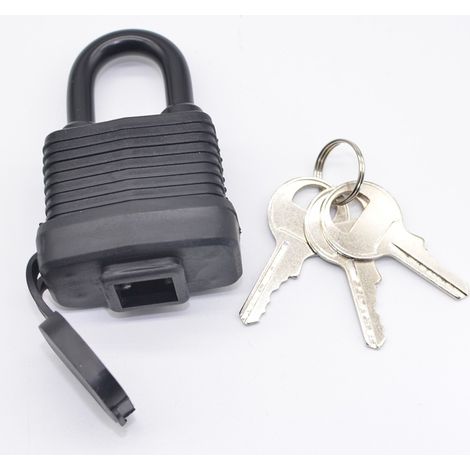 Lntyq Cadenas étanches avec clés identiques pour une utilisation en extérieur, serrure en laminé robuste, 48.6 mm de large, long cadenas