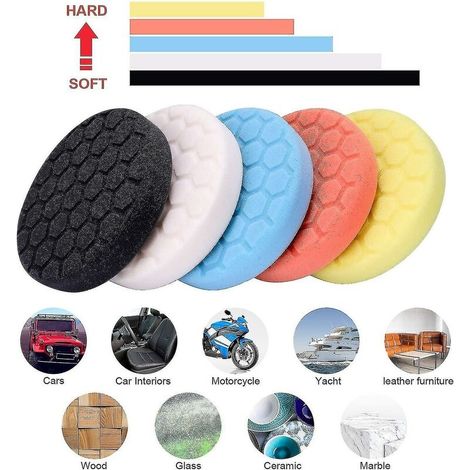 Polishing Sponge Polishing Pad Set For Car, 6pcs Hand Polishing Pads Sponge Wool (1/3)