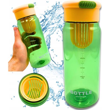 Botella de agua deportiva resistente con filtro graduado de 650 ml. (1/5)
