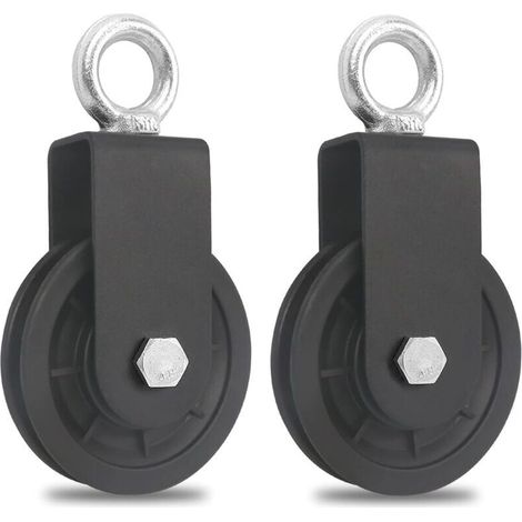 2-teilige 90-mm-Seilrolle – Fitness-Seilrolle – Heimwerkerzubehör – Heberolle für Drahtseile – Tragkraft 160 kg – LIAIKI
