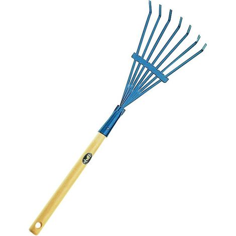 Râteau de jardin 7 dents avec manche en bois 30 cm