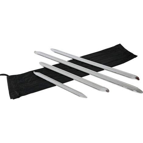 Palancas 300-600 mm para el montaje y desmontaje de neumáticos, set de 4 unidades, de acero cromado