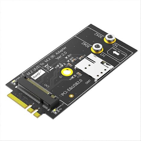 Adaptateur M.2 Key B vers A+E avec emplacement pour carte NANO SIM pour module 3G/4G/5G (1/5)