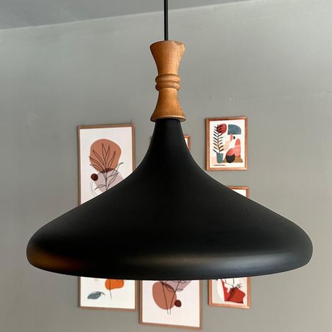 bamyum Champion Suspension Luminaire Vintage, Lustre Salon de 35 cm en Métal, Lampe E27 pour Chambre, Salle à Manger (1/5)