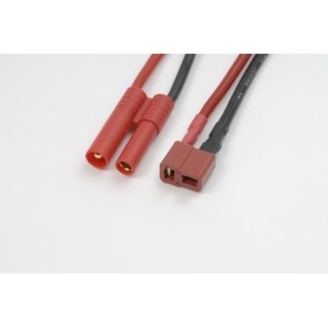 Conversion 4mm gold connector - Deans male, silicon wire 14AWG (1pc)