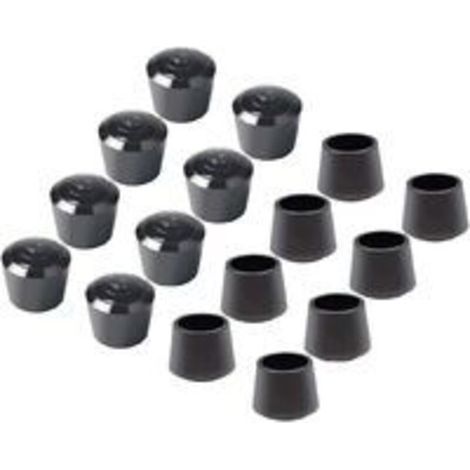 16er-Pack Stuhlschutzkappen, Stuhlbeinkappen aus Gummi, Stuhlbeinschutzkappen, Innendurchmesser - 7/8 Zoll / 22 mm, Schwarz