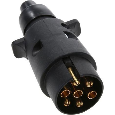 Connecteur de remorque - - 7 voies - 7 broches rondes - Plastique - 12V (1/4)