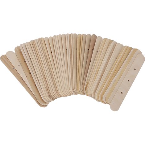 Lot de 50 supports de mèche à bougie en bois, 3 trous, autocollants centrage pour fabrication bougie (1/5)
