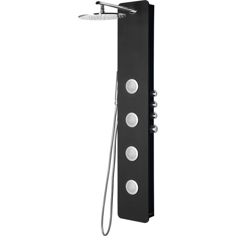 Panneau de douche thermostatique SPIRIT ROUND 250x1550mm, noir (1/5)