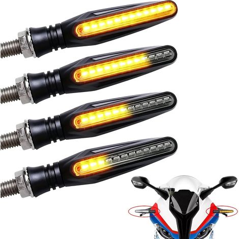 Clignotant Moto Led Homologué, Feux Clignotants 12V, Indicateurs de Tournage Visibilité, Compatibles Scooter Quad Cruiser Off-Road (1/5)