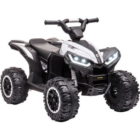 Elektrisches Quad für Kinder, 6 km/h, mit Sound- und Lichteffekten, Abmessungen 83 x 53 x 55,5 cm, schwarz-weiß
