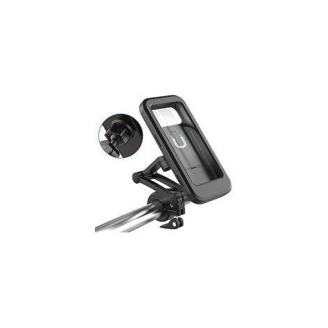 360° drehbare Motorrad-Handyhalterung mit verstellbarer Navigation, kompatibel mit Fahrradlenkern und wasserdichter Hülle. Motorradzubehör. – Crezuo (1/5)