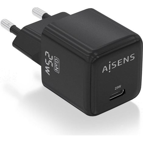 Caricabatterie da Parete Aisens ASCH-25W1P013-BK 25 W Nero (1 Unità) (1/5)