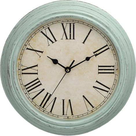 Vintage-Wanduhr im Landhausstil – große Ziffern – geräuschlos – geschlitzte Rückseite – einfach aufzuhängen