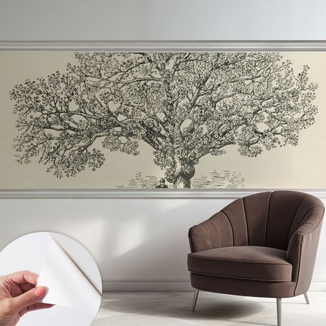 Fototapete Selbstklebend - Wandtattoo - leicht anzubringen - Wandverkleidung Baumillustration 250x104 cm (1/5)